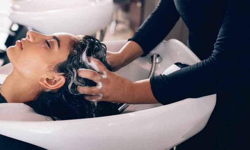 Image 1: Get One or Two Blowout with scalp exfoliation and K18 Hair Treatment