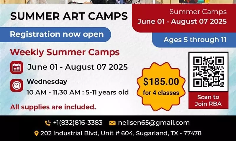 1 or 2 Children: 4-Week Summer Art Camp (Ages 5 -11) (Wed 10-11:30 am)