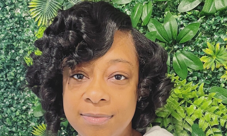 Image 1: Haircut and Style, Wash, Blow-Dry or Mold and Curl or Bonded Weave Cap