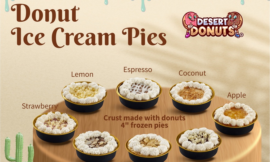 Image 1: 50% off One 4-Inch Donut Ice Cream Pie - 8 Flavors to Choose From