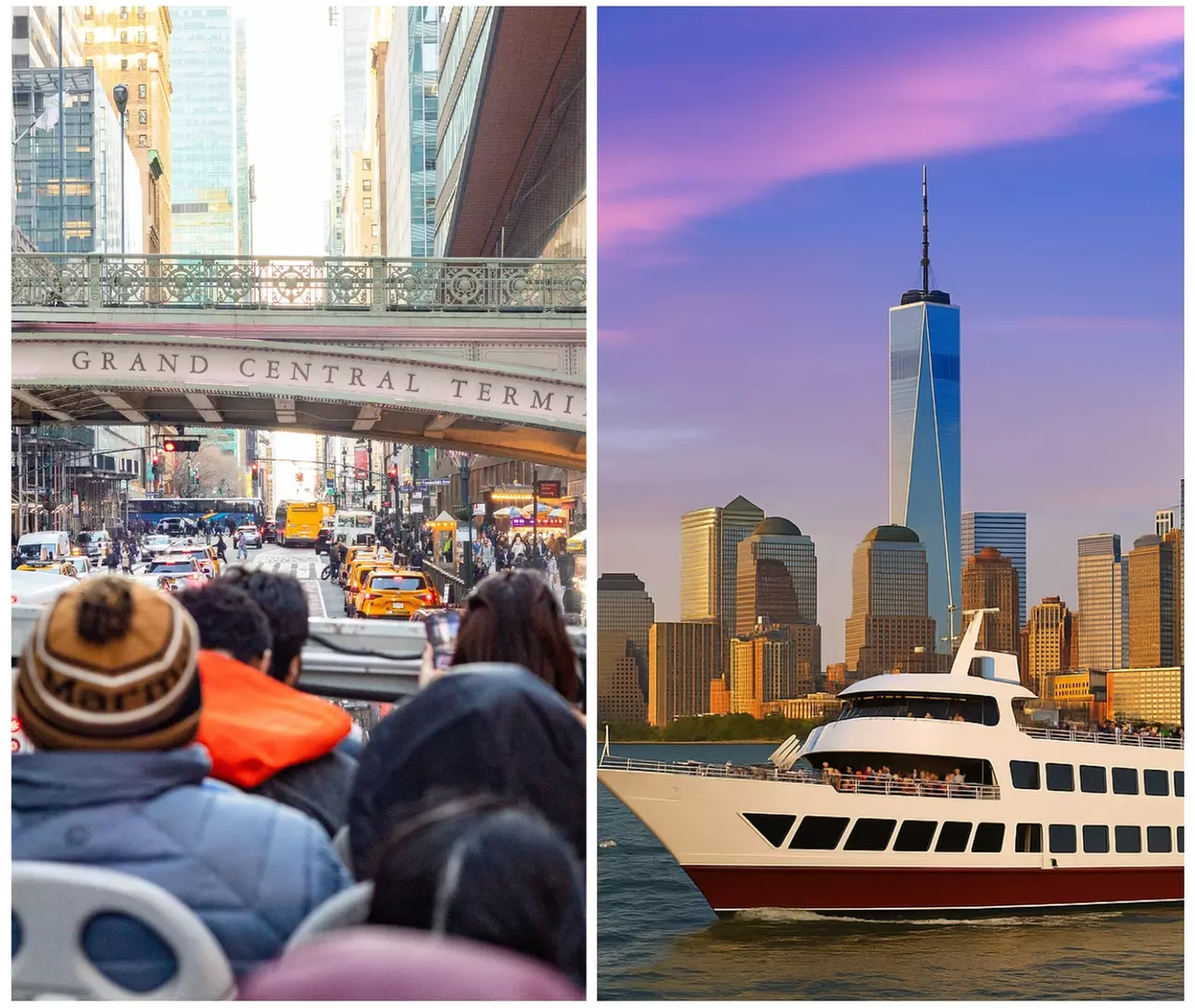 Double Views: NYC Night Bus Tour and Free Statue of Liberty Day Cruise