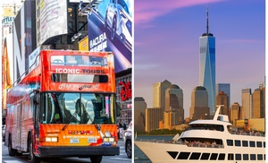 Double Views: NYC Night Bus Tour and Free Statue of Liberty Day Cruise