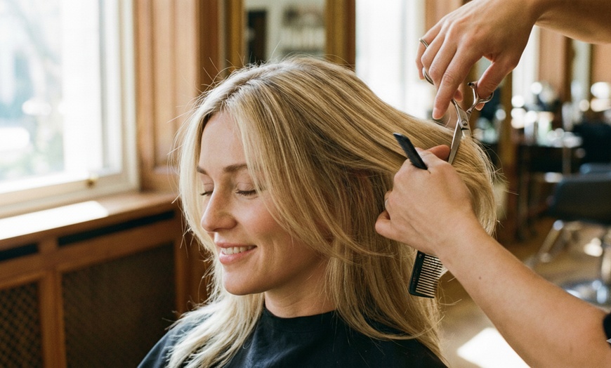 Image 1: Cut, Blow Dry, Half Head of Foils, and Balayage at Luxuria Salon