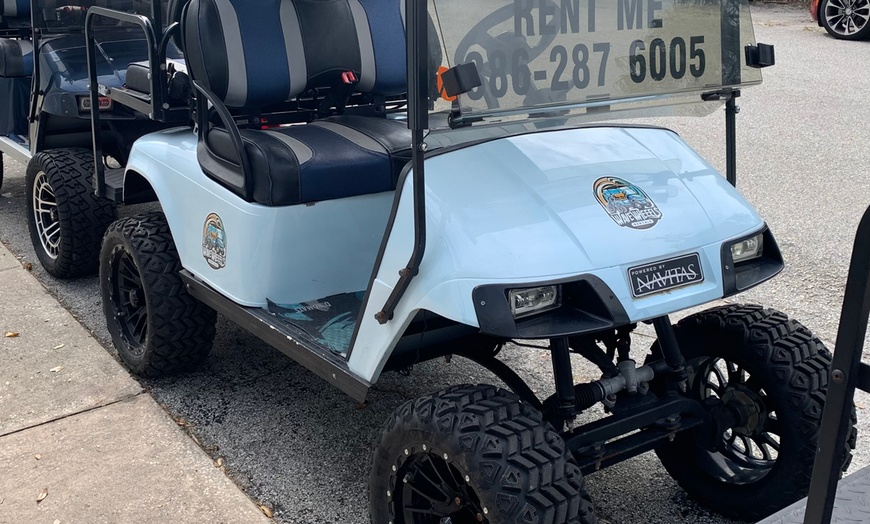 Image 1: Full or Half Day Adventure  W/ Street Legal Golf Cart Rental