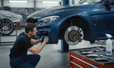 Full Brake Inspection + Tire Rotation + Fluid Top-off - Steve's European Garage