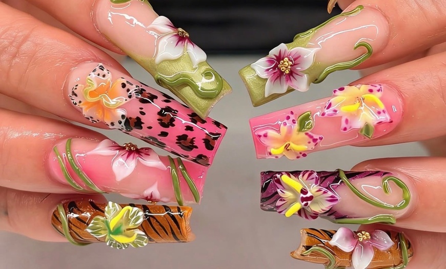 Image 8: Gel X Set with Russian Manicure Prep & Custom Nail Art
