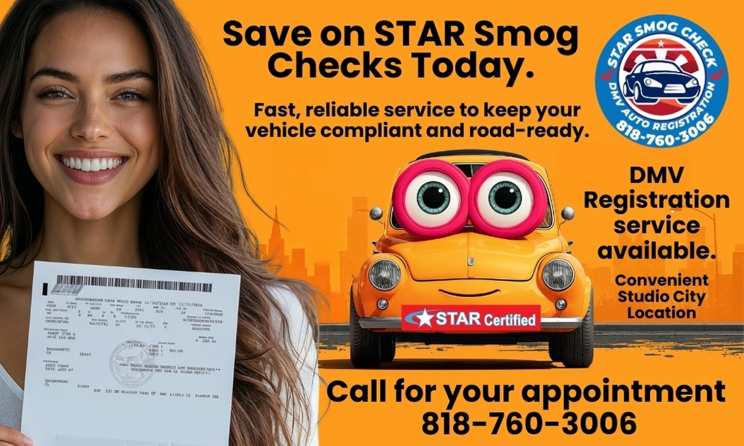 Up to 56% Off on Inspection Sticker/Emission Test at Smog Check & DMV Auto Registrations