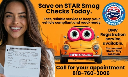 One Full Smog Test (Vehicles 2000 and Newer) - Smog check & Dmv Auto registrations