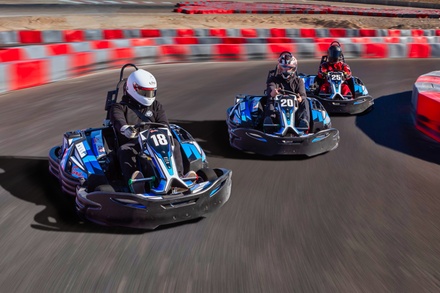 1 Person: 1 Go-Kart Race + 1 Beverage - Vegas Superkarts
