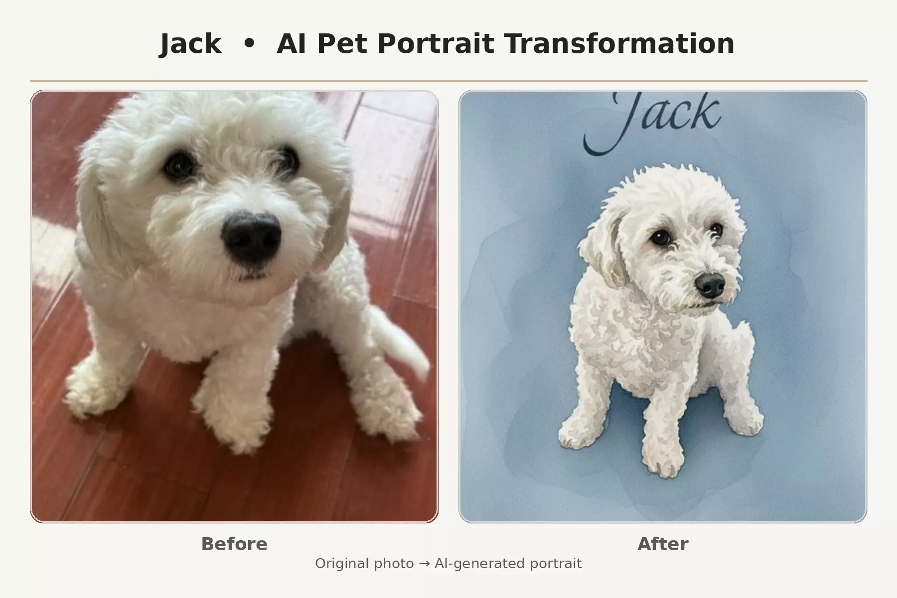 Turn Your Pet into Art – AI Pet Portraits in 10 or 25 Styles (In-App)