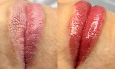 One Lip Blushing/Neutralization Session - The Esthetic Lab