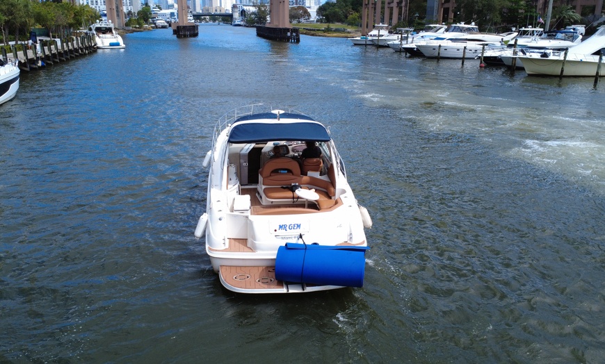 Image 2: Luxury Yacht Tour for 13 Guests – Downtown Miami Sunset & Skyline