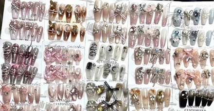 2D Fancy Handmade Press on Nails - Ms Young