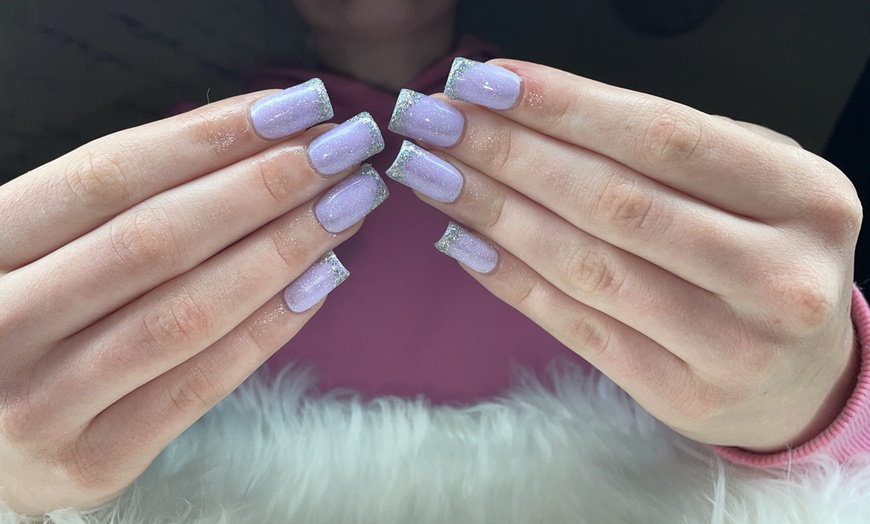 Image 6: Gel X Full Set French Manicure, Deluxe, Signature Pedicure