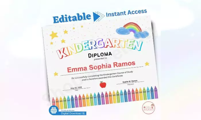 Editable Graduation Diplomas and Certificates for Kids