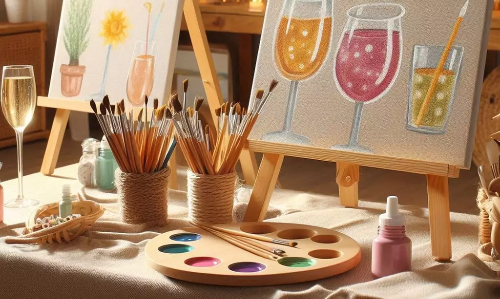 Enjoy Sip & Paint with Elevate by G&G Party Planning for groups up to 18, offering up to 20% off and a fun, creative experience - Primary Image