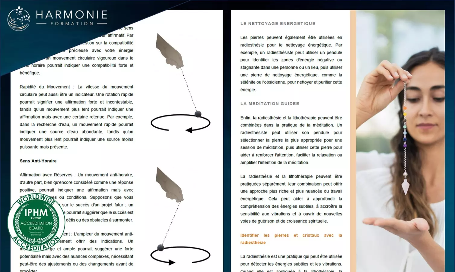 Formation en Radiesthésie à distance avec Harmonie Formation