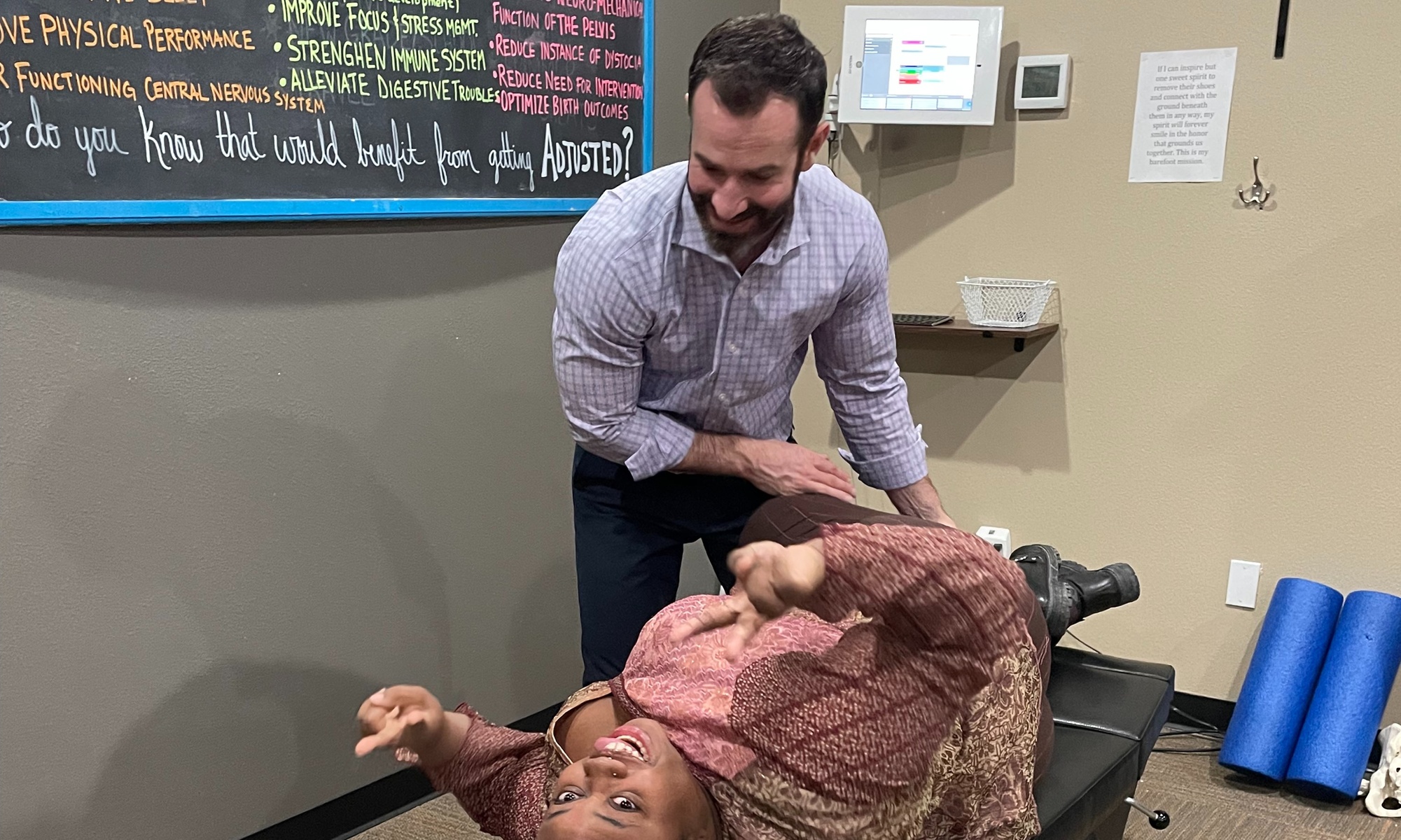 Experience chiropractic care with a massage or adjustments