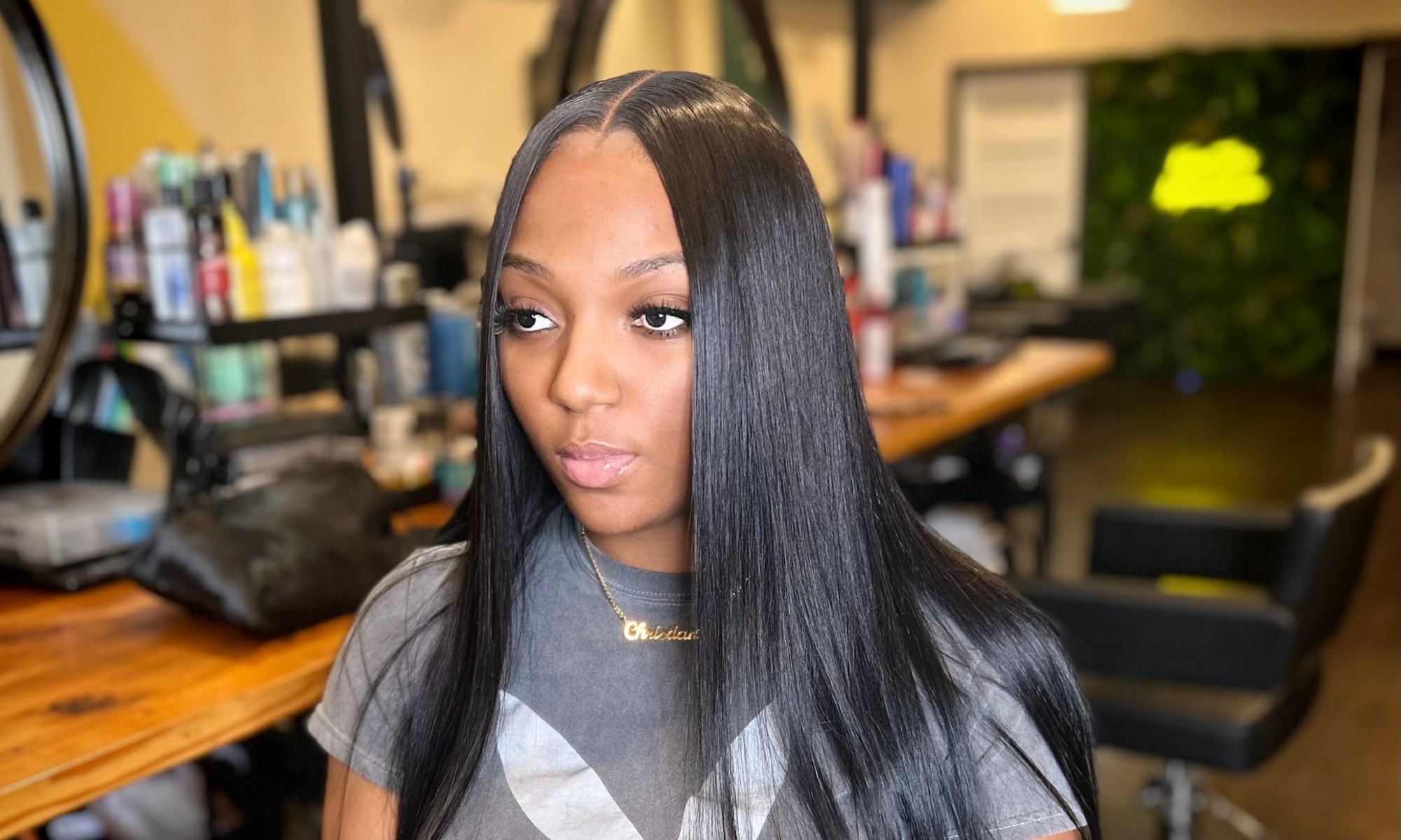 Revamp Your Hairdo with  Silk Press or Basic Side/Middle Part Sewin @Ashanti Slayys (Up to   36% Off)