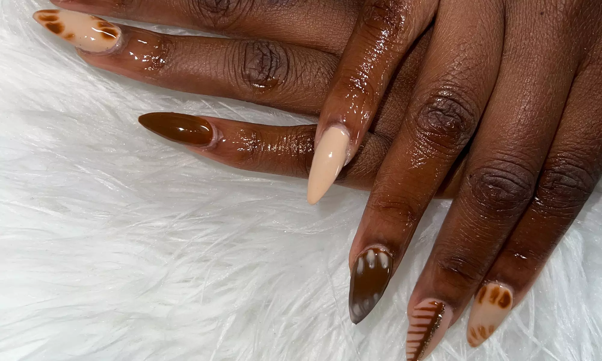 Glamorous Acrylic Full Set w/t Nail Art, Jelly Soak Pedicure, & More