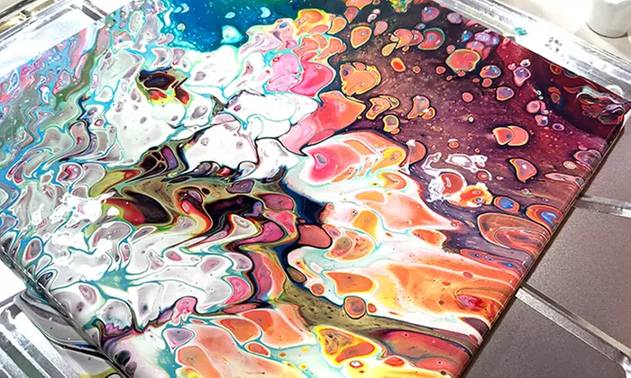 Intro to Fluid Pour Painting for One or Two People at Chu Chu ​(Up to38%￼ Off - Primary Image