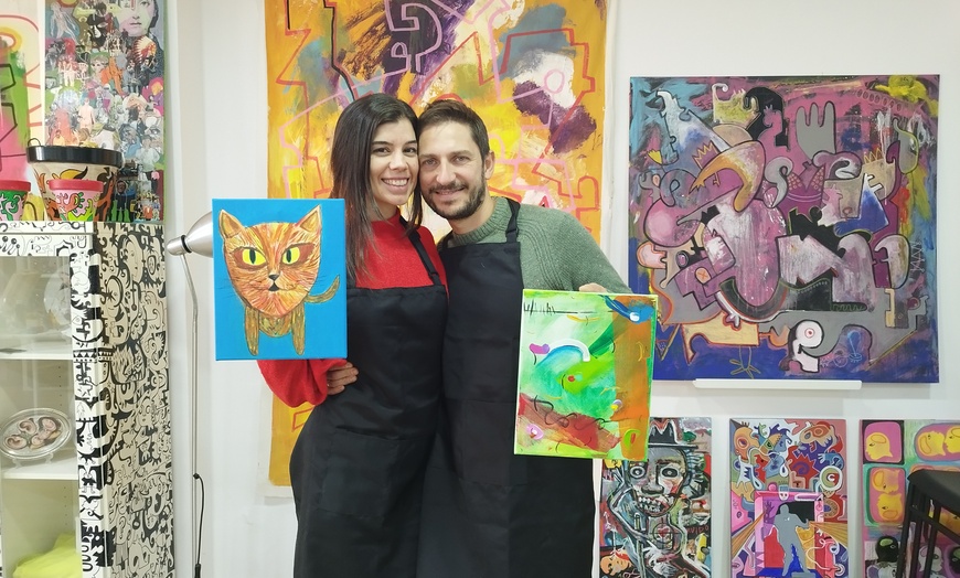 Image 6: ¡Vaya artista! Pinta una obra de arte acompañándolo de vinos y picoteo para 1 o 2 personas y ahorra hasta un 50%