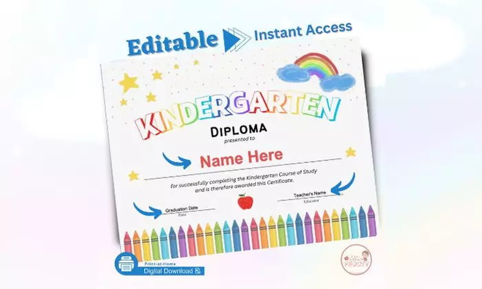 Editable Graduation Diplomas and Certificates for Kids