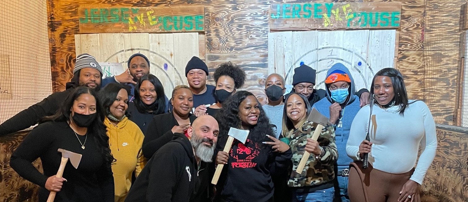 1 hour axe throwing experience for 2 at an underground venue