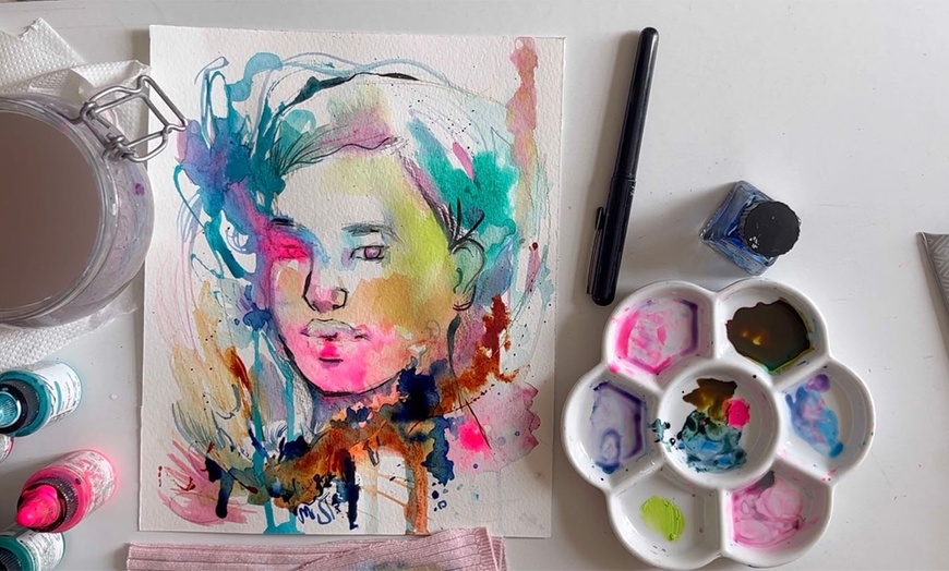 Image 4: Master Artistry: Beginner's Abstract Portrait Painting Course
