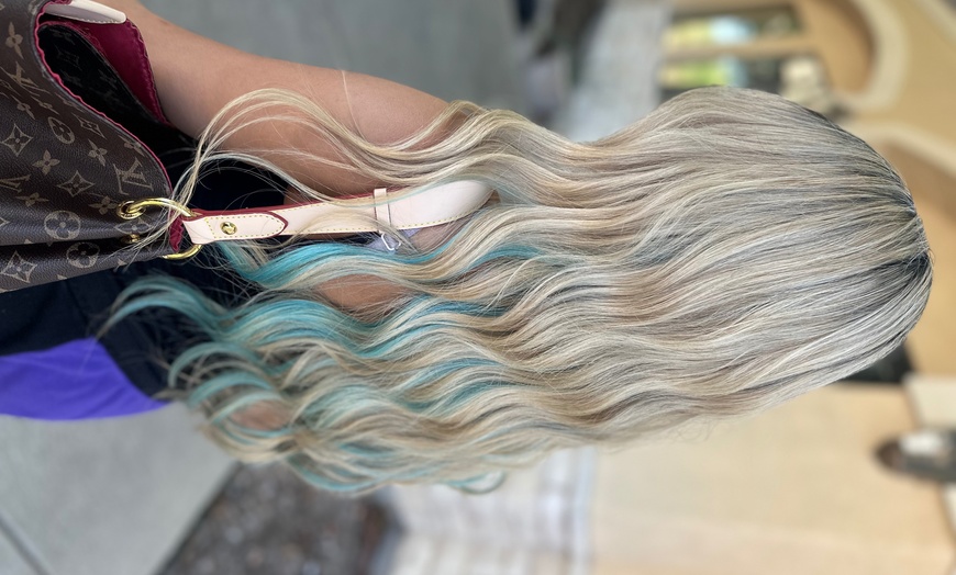 Image 4: Shampoo & Style with Free Hand Tied Extension Consultation