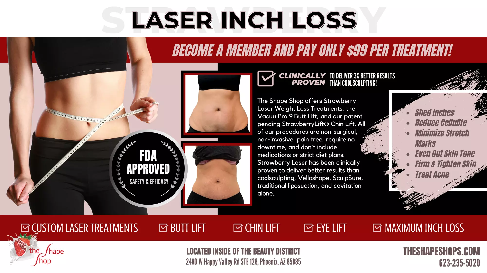 Discover The Shape Shop Norterra's Couples Strawberry Laser Lipo for 1 or 2 Body Parts, up to 25% off - Primary Image