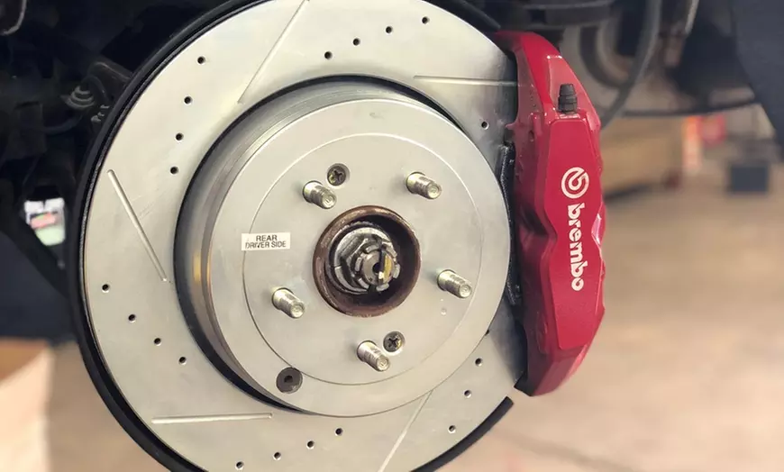 Brake pad replacement with inspection for front or rear
