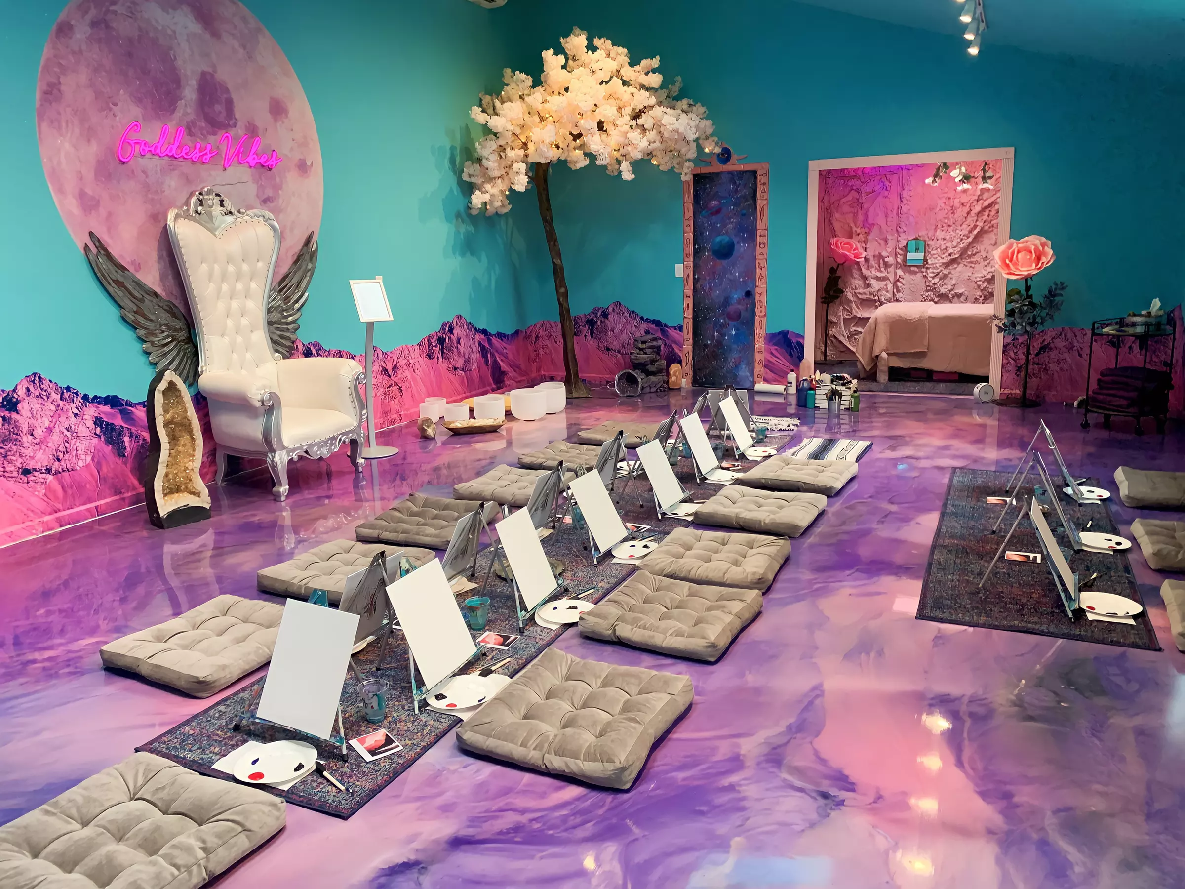 Paint and meditate for one or two in a crystal-infused studio
