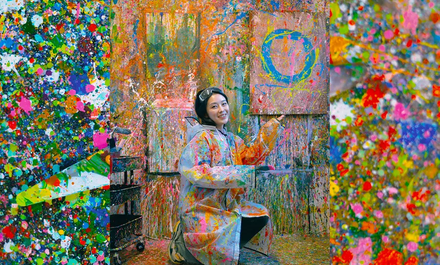 Image 1: Messy Splatter Paint Big Size-Wearing a Raincoat and Splashing Paint 