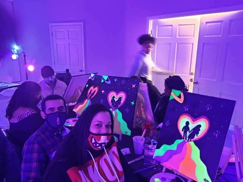 glow in the dark paint night