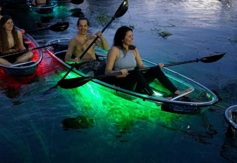 Experience Glow Kayaking at Night with Clear Kayaks