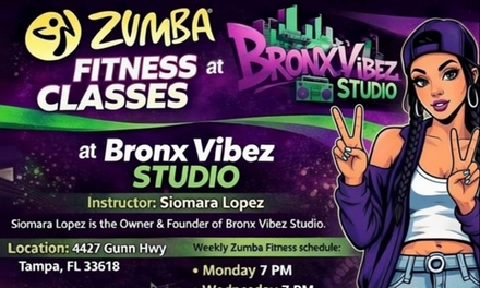 Two weeks Unlimited Zumba Fitness Classes - Bronx Vibez Studio in Greater Carrollwood, FL