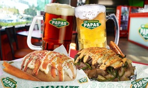 Papas rellenas + cervezas para dos, cuatro o seis desde $179