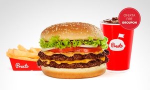 Hamburguesa + papas mediana + gaseosa de 16 oz con 41% off