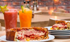 Deep Dish Pizza + bebidas a elección para dos o cuatro con 40% off