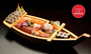 1 o 2 entradas + barco de sushi + bebidas hasta 63% off