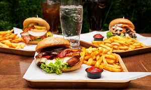 Hamburguesa + papas + bebida con 45% off