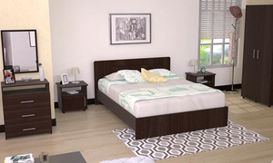 Combo dormitorio cama doble + clóset + cajonera + mesas de noche