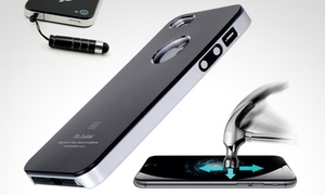 Kit carcasa + vidrio templado para iPhone 4/4S, 5/5S o 6 con 57% off