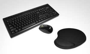 Combo Klip Xtreme de teclado y mouse inalámbricos + mouse pad gel