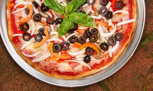 Pizza o alitas + bebidas para dos o cuatro con 46% off