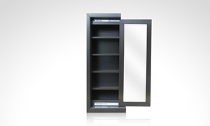 Espejo organizador con puerta corrediza con 53% off