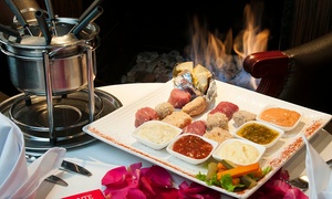 Cena romántica con fondue de chocolate para dos con 50% off