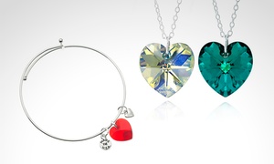 Dije y pulsera de corazón con cristales de Swarovski hasta 54% off