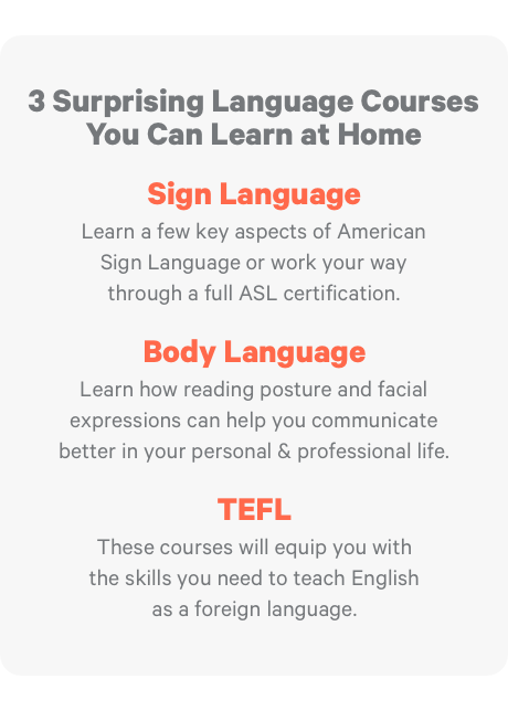 3 Surprising Language Courses You Can Learn at Home
